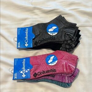 Columbia Women's Multicolor and Black Ankle Socks - 6 Pack